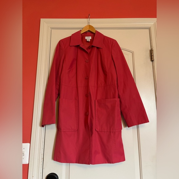 LOFT Jackets & Blazers - LOFT Crimson Red Single-Breasted Trench Coat